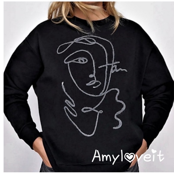 abstract face sweatshirt